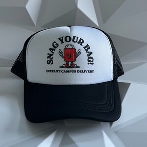 Snag Your Bag Black and White Trucker Hat Style Retro